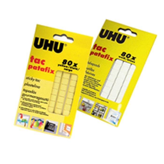 กาวดินน้ำมัน UHU 60g ขาว/เหลือง (กล่อง12แผง/ลัง10กล่อง)