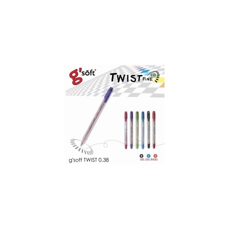 ปากกาเจลลูกลื่นG-SOFT-TWIST 0.38