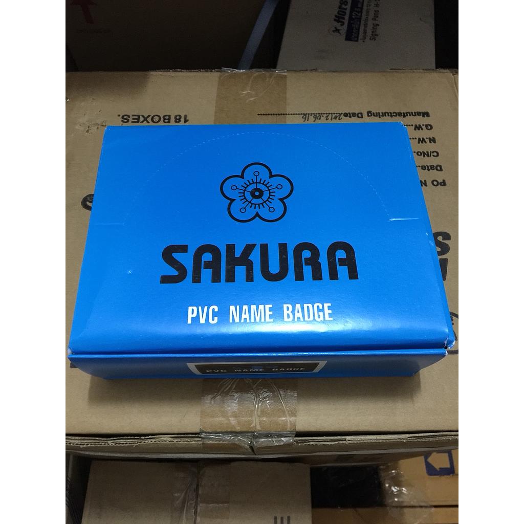ป้ายชื่อพลาสติกแข็งมีคลิปหนีบSAKURA-PVC(50/40)